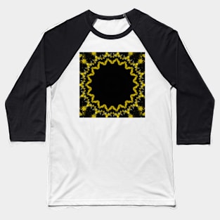 Yellow Chrysanthemum Light and Shadow Kaleidoscope pattern (Seamless) 17 Baseball T-Shirt